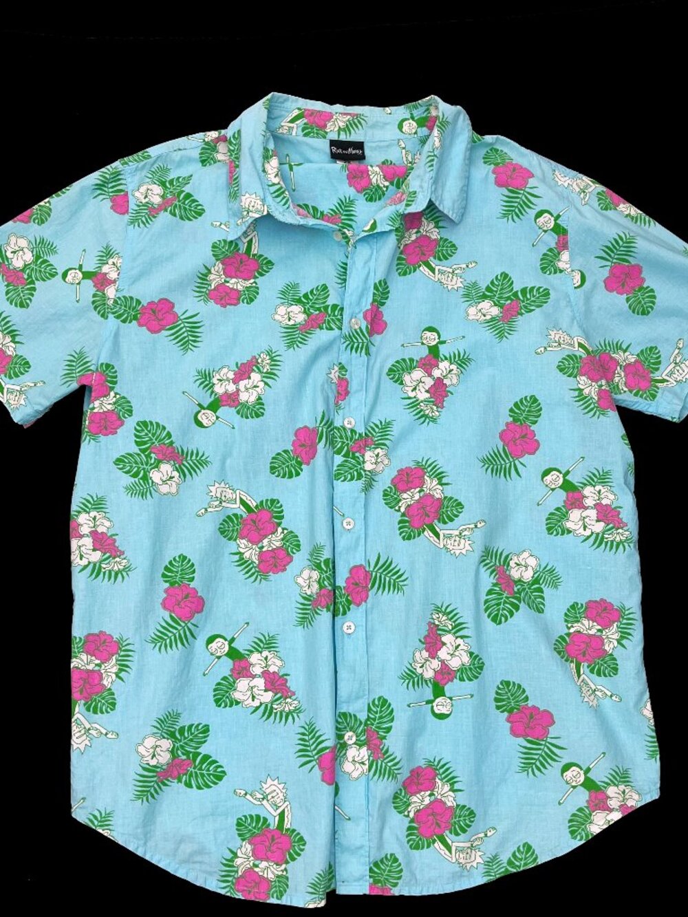 Adult Swim Rick & North Button Up Hawaiian Shirt Mens 2X XXL 2XL